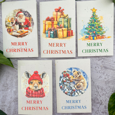 5 Plantable Aussie Christmas Cards Bundle