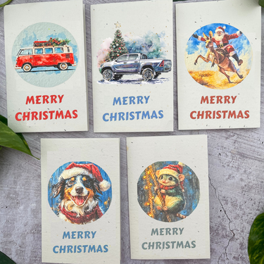 5 Plantable Summer Christmas Cards Bundle