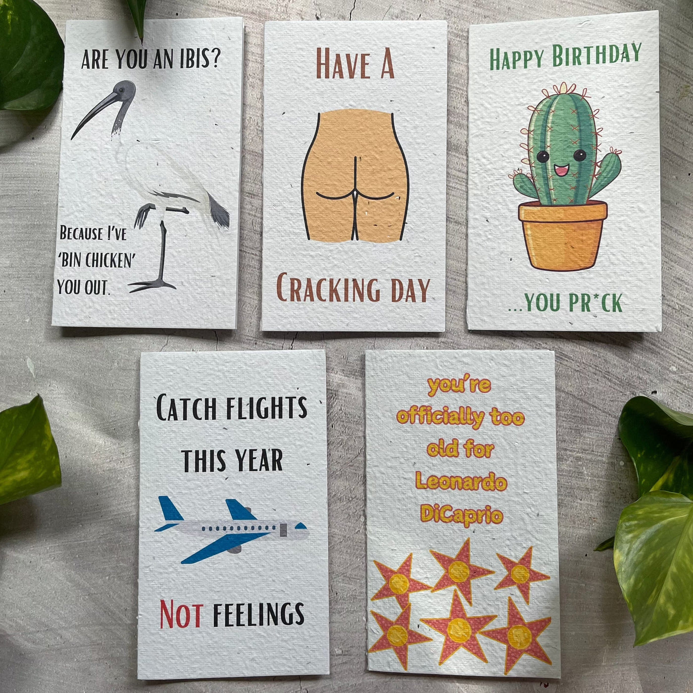 5 Plantable Funny Adult Cards Bundle