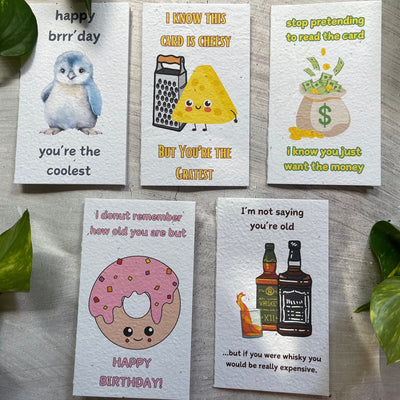 5 Plantable Funny Cards Bundle