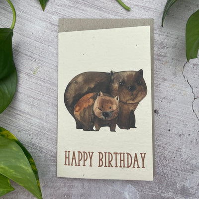 Plantable Wombat's Birthday Card