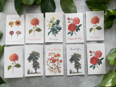 10 Plantable Floral Cards Bundle