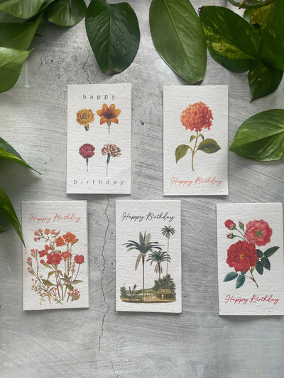 10 Plantable Floral Birthday/Generic Cards