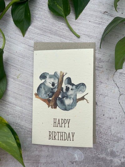 5 Plantable Aussie Animal Birthday Cards